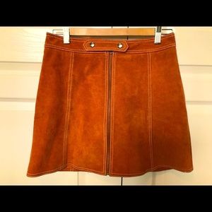 Topshop brown suede 100% leather skirt US 6